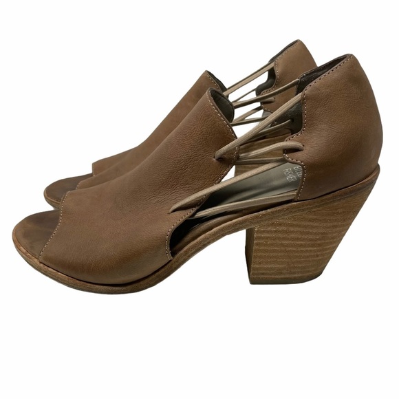 Eileen Fisher Nikki Peep Toe Leather Sandals Sz 9 - Picture 7 of 12